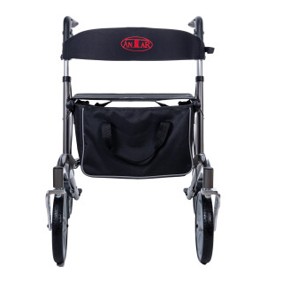 Antar Transport Rollator – Leicht, Klappbar Mit Sitz, Rückenlehne & Tasche, Trägt Bis 135 Kg