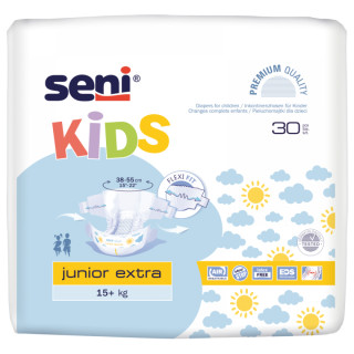 Seni Kids Junior extra 15+ Kg (Bauchumfang 38-55cm) 1 x 30 Stück HMV-Nr. 15.25.31.0024 Päckchen